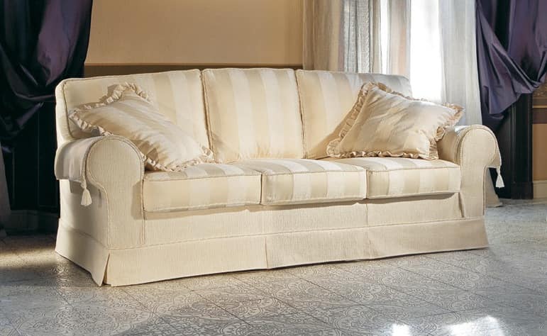 Principe slim, Upholstered classic luxury sofa, for hotel hall