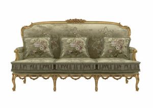 Principessa sofa, Carved sofa, gold leaf finish