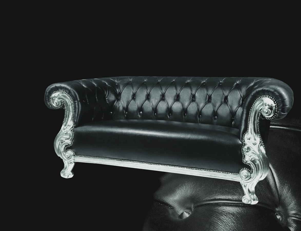 Queen leather, Carved sofa, classic contemporary style