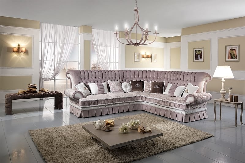 QUEEN angular, Corner quilted sofa, with bed