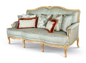 Sofa 25-1040, Classic style sofa with carved base, gold finish