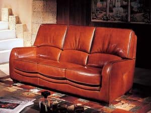Solange, Classic style sofa, made of Montana brown leather