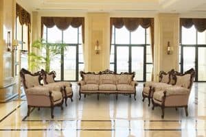 Stradivari walnut, 3 seater sofa ideal for luxury villas