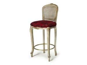 Art.449 barstool, Stool with fixed height, luxury classic style