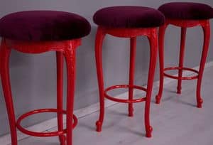 Club Barstools, High bar stool, producted in contemporary style, solid wood frame, pudded in polyurethane, covered with leather