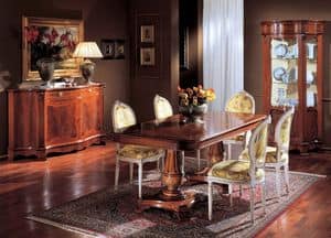 3190 TABLE, Inlaid wooden table, with 2 beds, for classics living rooms