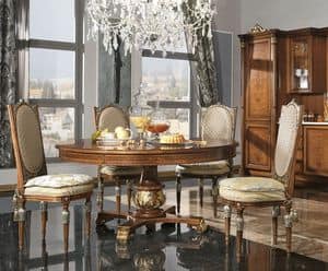 4515, Round table in classic luxury style for kitchen