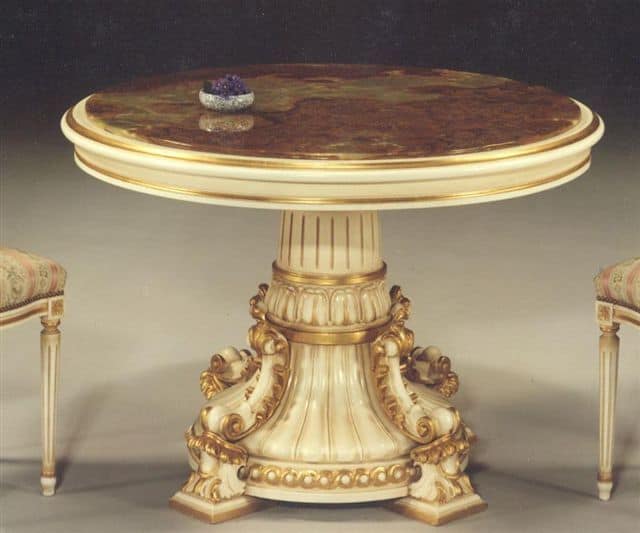 5030 TABLE, Classic table with round top suitable for dining rooms