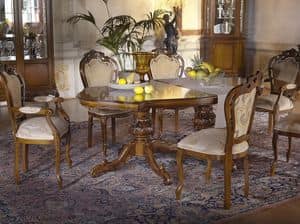 Art. 21579 Verdi, Extendable table in classic style, for dining rooms