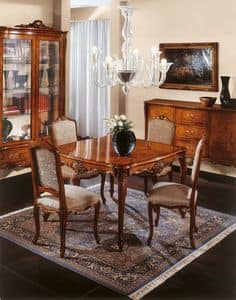 Art. 316, Extendable table in briar wood, classic luxury style