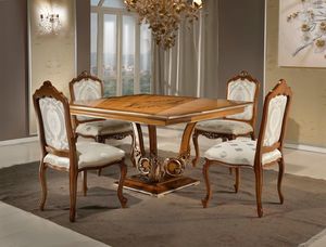 Art. 4010, Square dining table, with classic style