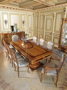 Art. 506, Rectangular wood carved table in luxury classic style