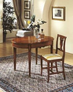 Art. 524 OVAL TABLE, Extending oval table, inlaid with herringbone