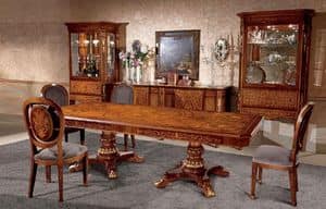 Art. 615/R, Rectangular wooden table, inlaid, in classical style