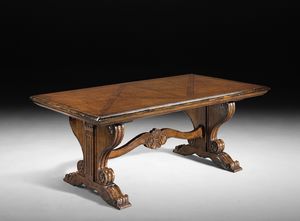 Art. 803 table, Table with extensions, inlaid top