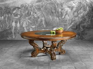 Art. 821 table, Round table with molten crystal insert