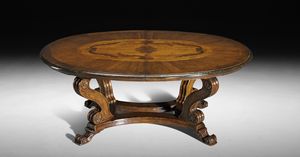 Art. 827 table, Renaissance style table, extensible oval top