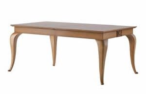 Art. CA128, Extendable table in wood, carved, classic style
