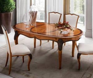 Bourbon Art. 80.086, Extendable oval table, hand carved wood