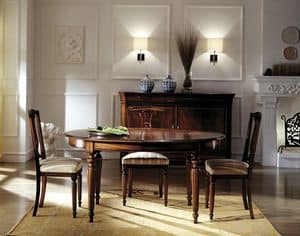 C 303, Oval mahogany table, extendable, luxury classic
