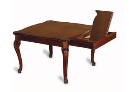 Canova square table, Square extendable table, inlaid and polished