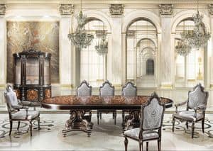 F981, Dining room with silver leaf finishing, for Luxury dining rooms