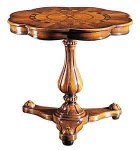 Gentilini RA.0685, Table with only one stem, for luxury classic living rooms