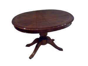 Hopkins, Extending oval table, classic style, carved base