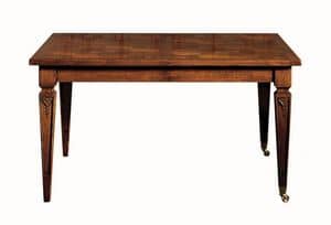 Montieri ME.0897, Walnut table with handle mechanism for the extension