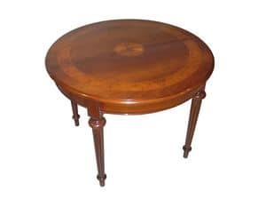 Mr. Percy, Luxury hand-carved table, round, inlaid
