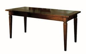 Pescaglia ME.0921.A, Rectangular table in walnut, with 2 side extensions, classically luxurious style