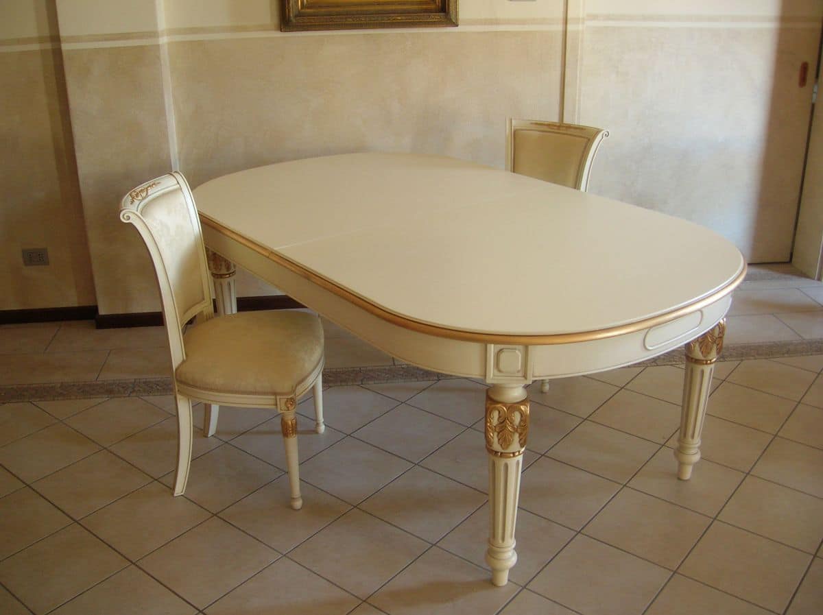 Philippe, Extendable oval table for classic style dining rooms