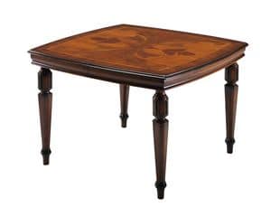 Salviati RA.0684, Walnut table, inlaid top, extendable, classic