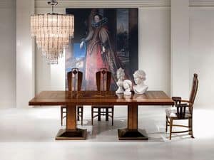 TA46 Luci della ribalta table, Extendible table, wooden, for classic furniture
