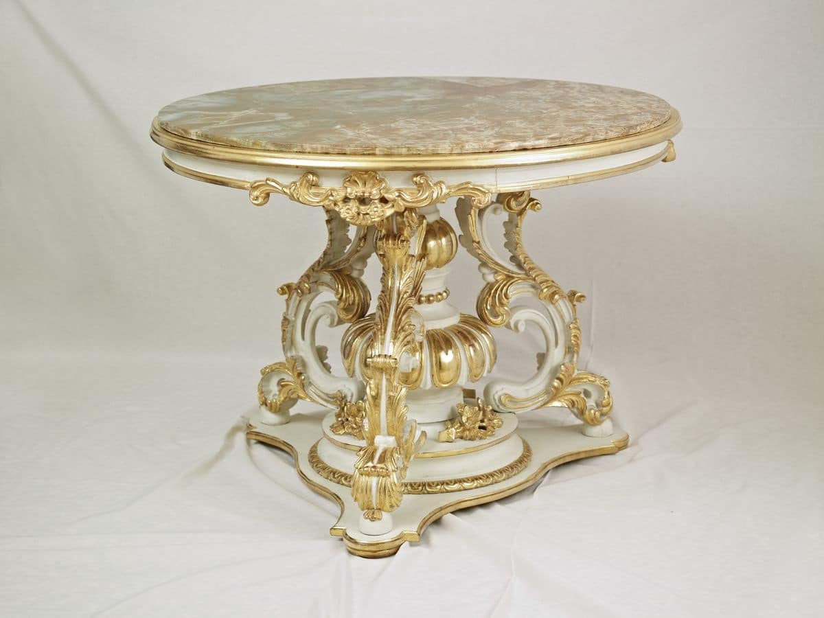 TABLE ART. TL 0009, Round little table for center hall, in style '700