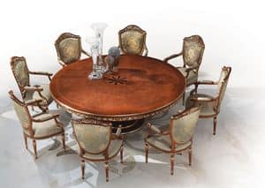 Tenerife, Round table with inlaid top, hand-decorated