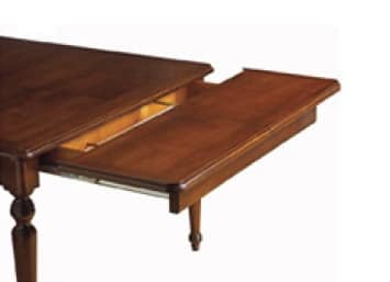 Voltaire square table, Extensible square table, classic,  with drawer