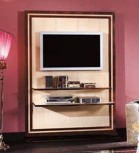 906, Classic TV Stand, veneered ebony and white maple, ideal for living in style