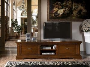 Art. 1752 Vivaldi, Long wooden tv stand, for luxury classic living rooms