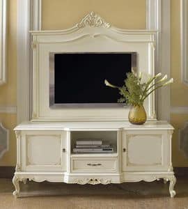 Art. 21565 Verdi, TV stand with 2 doors and 1 drawer, for classic living rooms