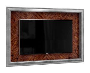 Art. 3005, Wall mounted tv stand, in silver and rosewood