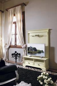 Art. 42343 Puccini, TV stand with two drawers, for classic hotels and villas