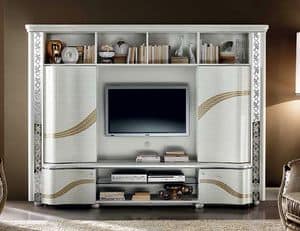 Mir TV cabinet, TV stand highly functional, in contemporary style