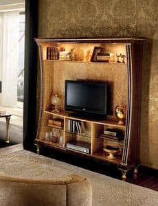 Rossini TV cabinet 01, TV cabinet with bookcase, functionality and design