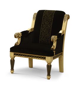 1732/A1, Classic armchair with carved structure