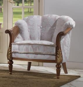 185, Luxury classic armchair, rounded shape