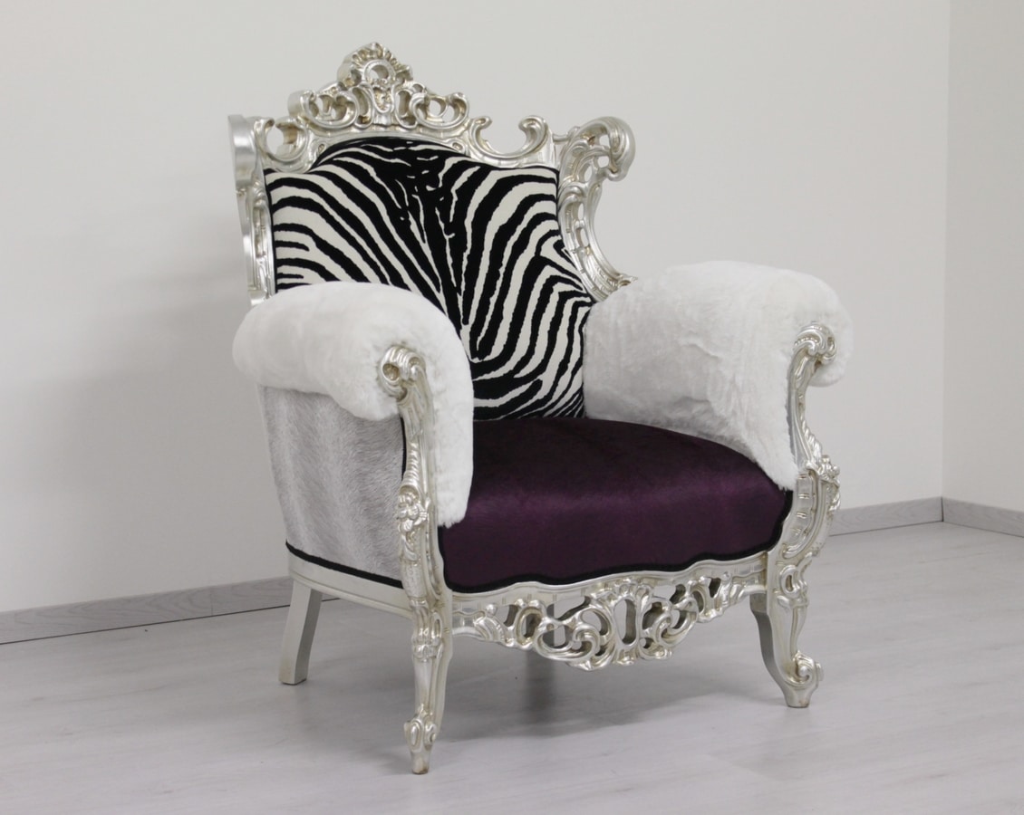 Finlandia animalier, Luxury armchair, upholstered in leopard print fabric