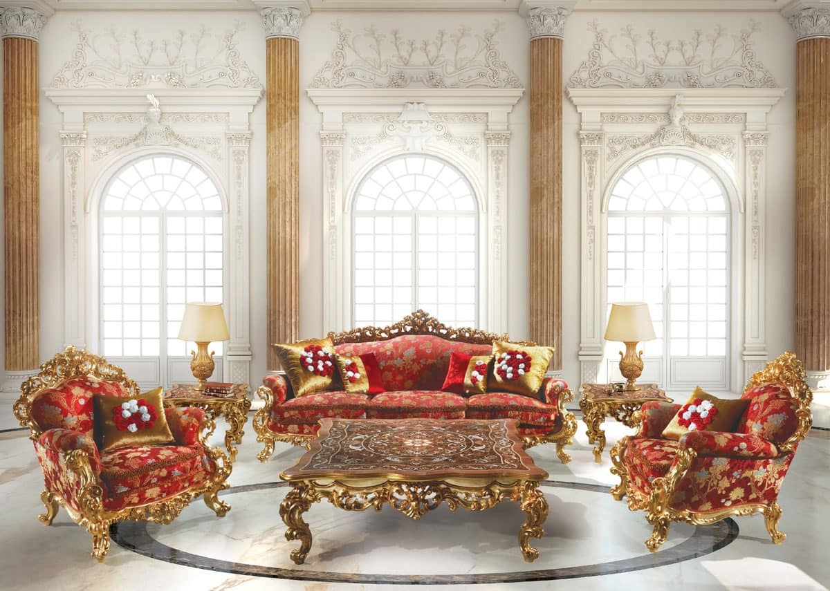 248 Living room, Baroque Armchair, in wood, for Suite hotel