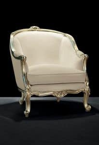 327 Luigi Filippo Armchair, Armchair in baroque style suitable for office, classic armchair suitable for home