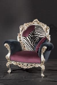 548 - 450 Armchair, Armchair in baroque style revised for the home, baroque armchair for office